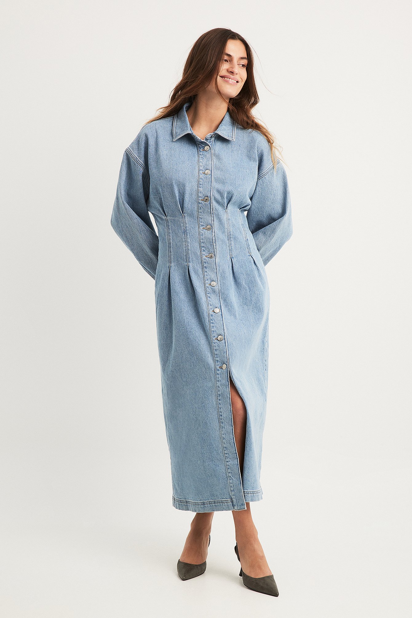 Denim Shirt Maxi Dress | Target Australia